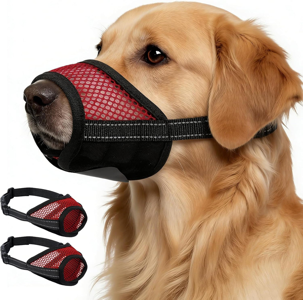 2 Pack Dog Muzzle, Soft Mesh Muzzles for Dogs Anti Biting Barking