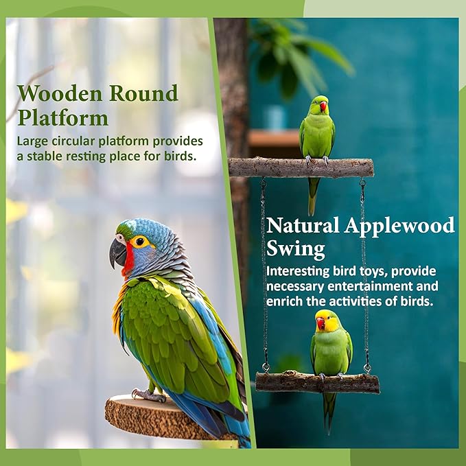 8pcs Bird Perches for Cage, Natural Wood Bird Perch for Parakeet/Cockatiel - Image 4