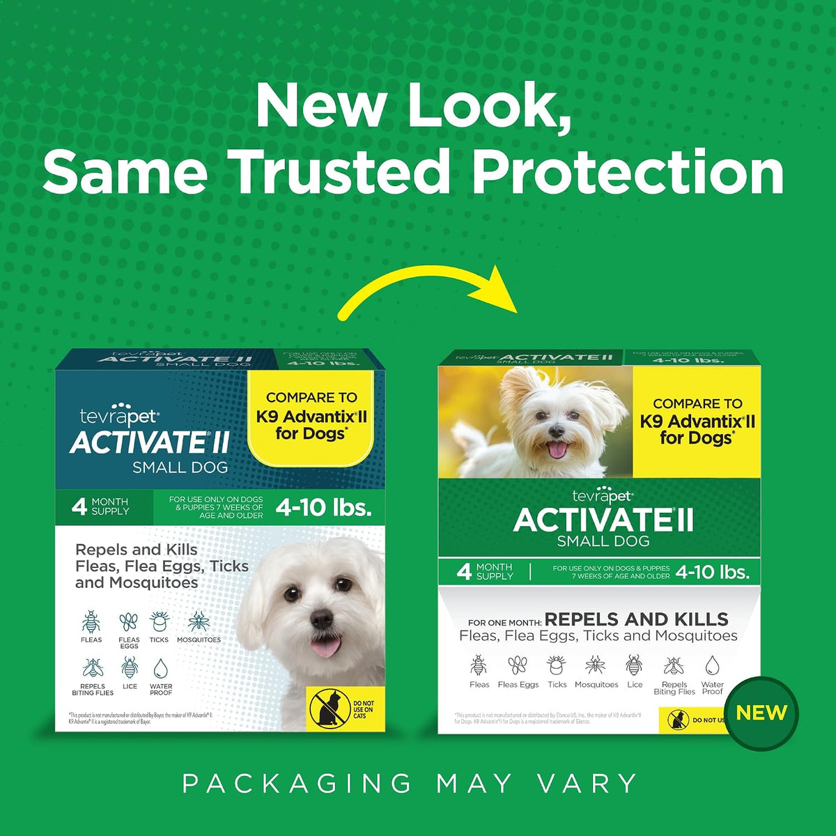 TevraPet Activate II Flea and Tick Prevention for Small Dogs, 4-10 lbs