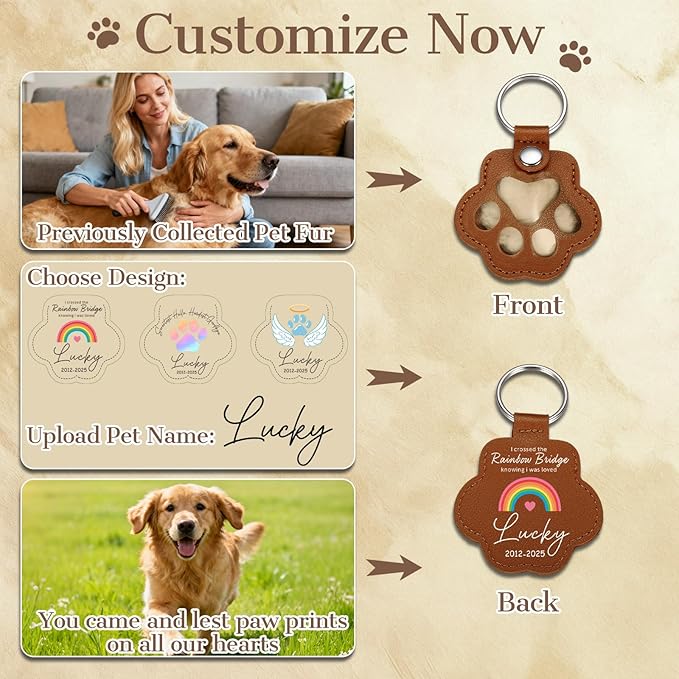 Eunigem Personalized Pet Hair Keychain - Image 2