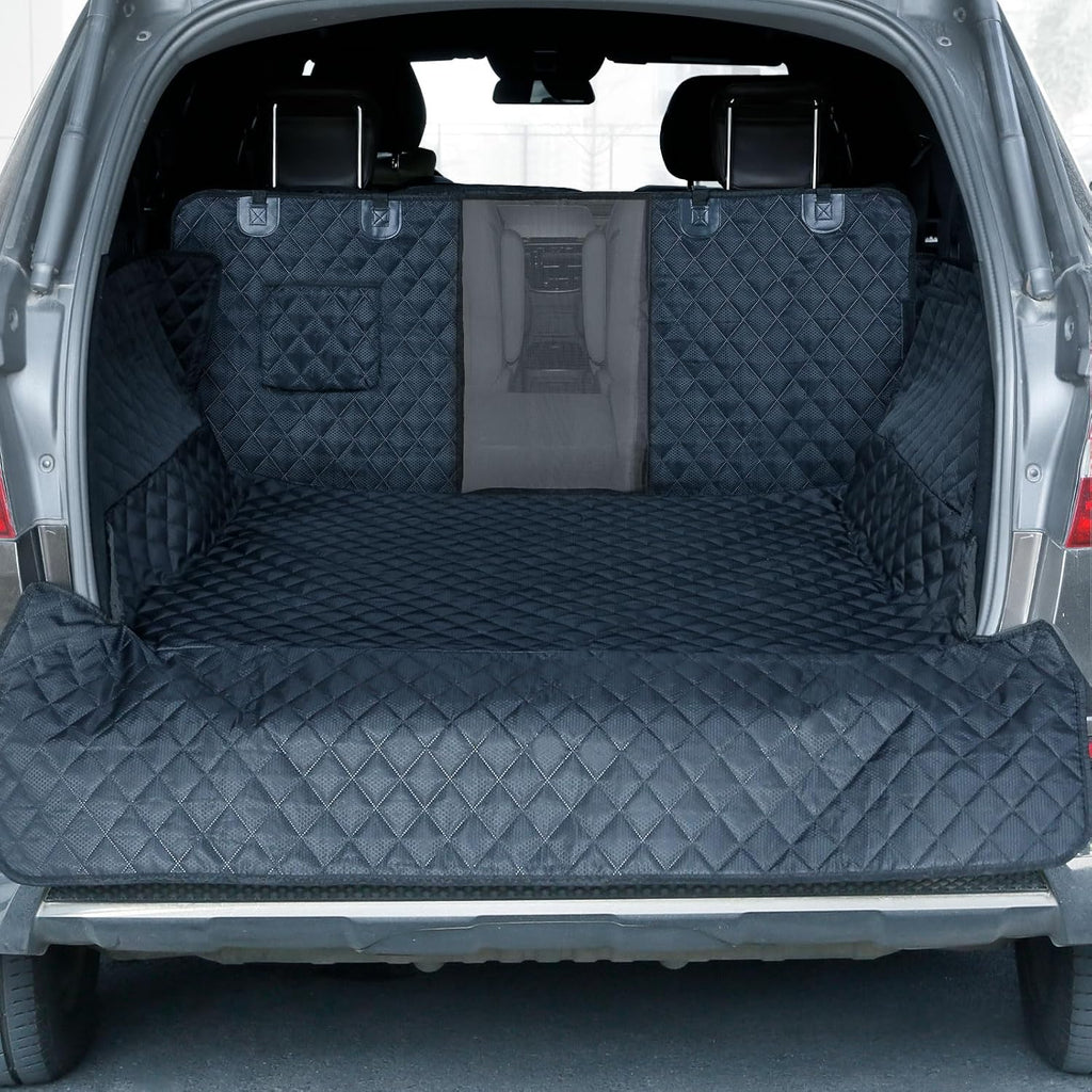 PETICON SUV Cargo Liner for Dogs, Trunk Cover with Mesh Window for Pet View