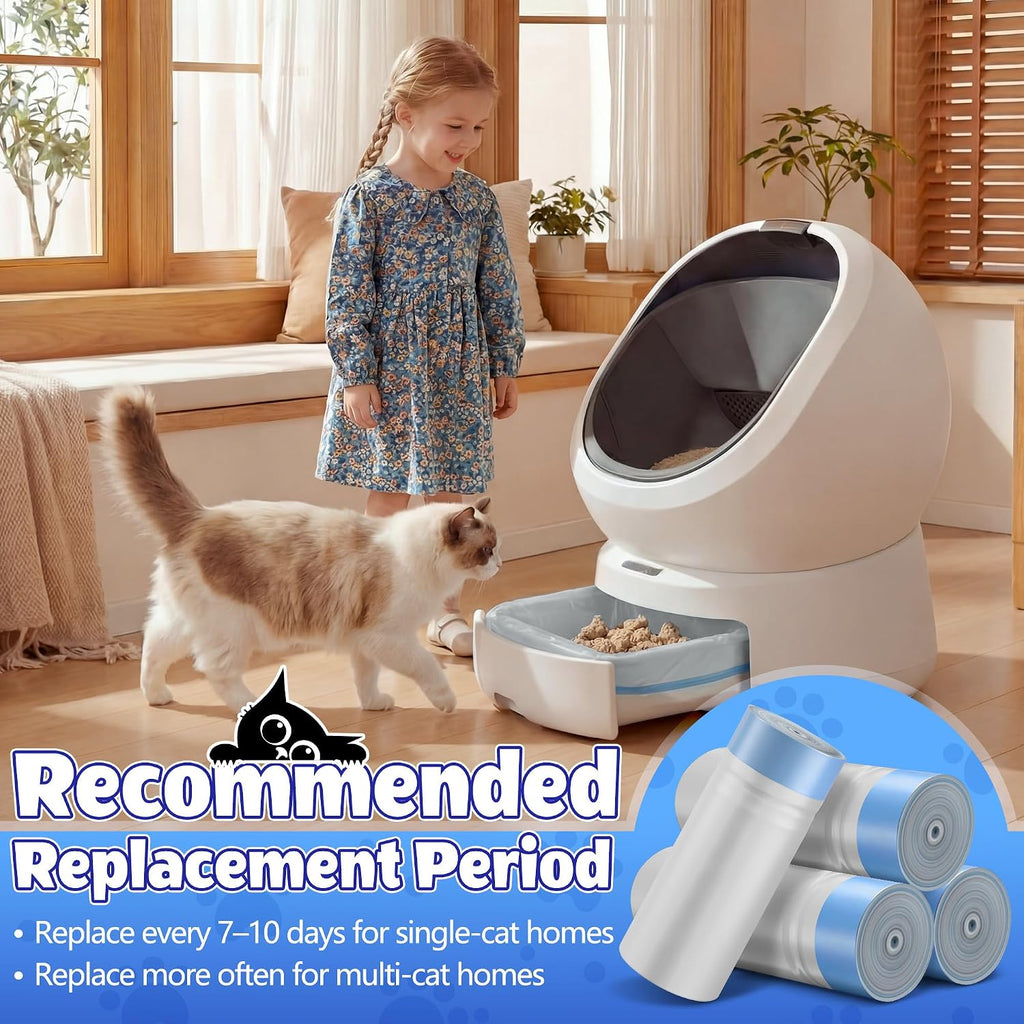 80 Pcs Litter Box Liners Compatible with Petllbro Luma Automatic, 4 Rolls
