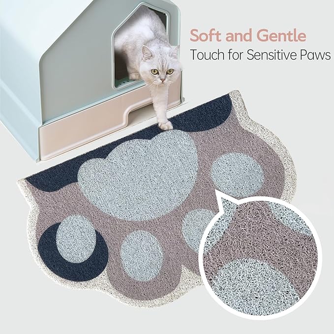 Cute Cat Litter Mat 24”x16”, Litter Box Mat, Litter Trapping Mat, Soft on Kitty - Image 6