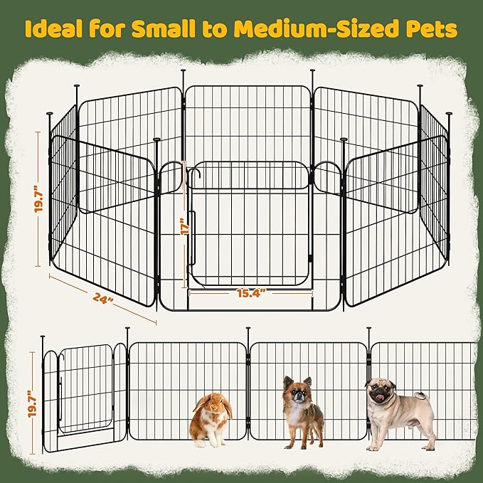Yaheetech Expandable Dog Playpen, 8 Panel 20 inch Puppy Playpen - Image 5