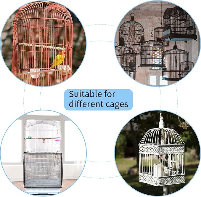 Daoeny Universal Bird Cage Cover, Adjustable Parrot Nylon Airy Soft Mesh Net - Image 5