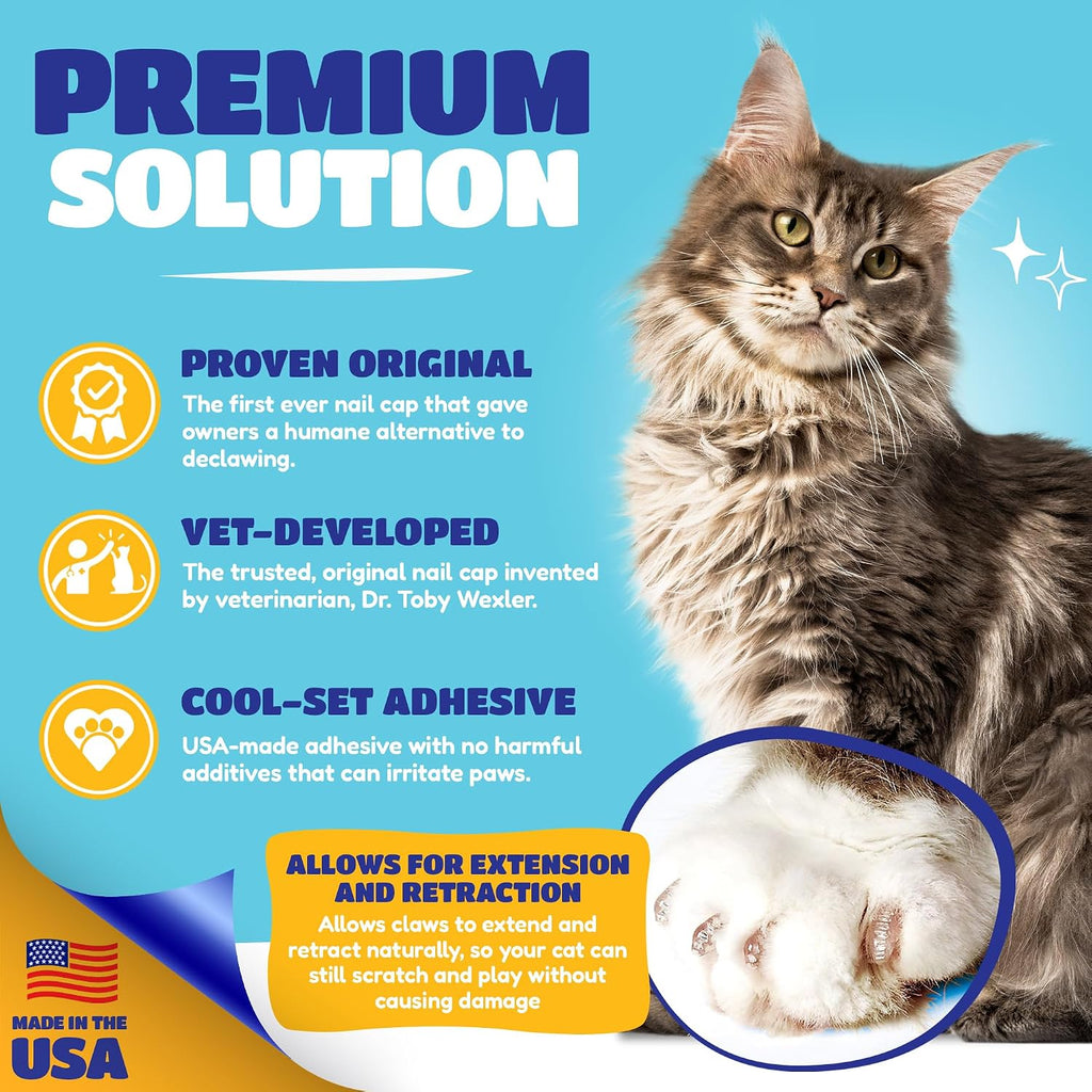 Soft Claws Nail Caps for Large Cats, 40 Caps, Purple