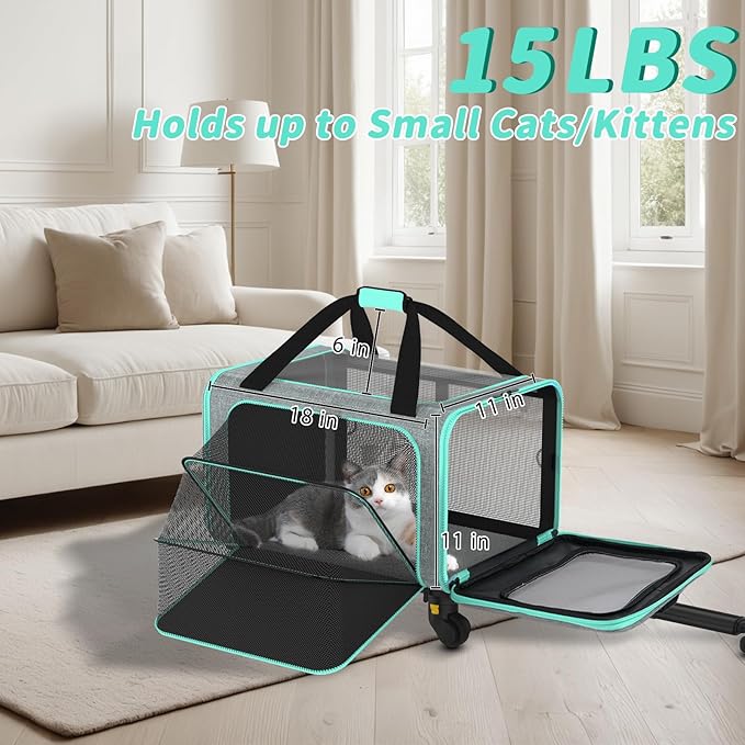 Rolling Pet Carrier with Detachable Wheels - Image 6