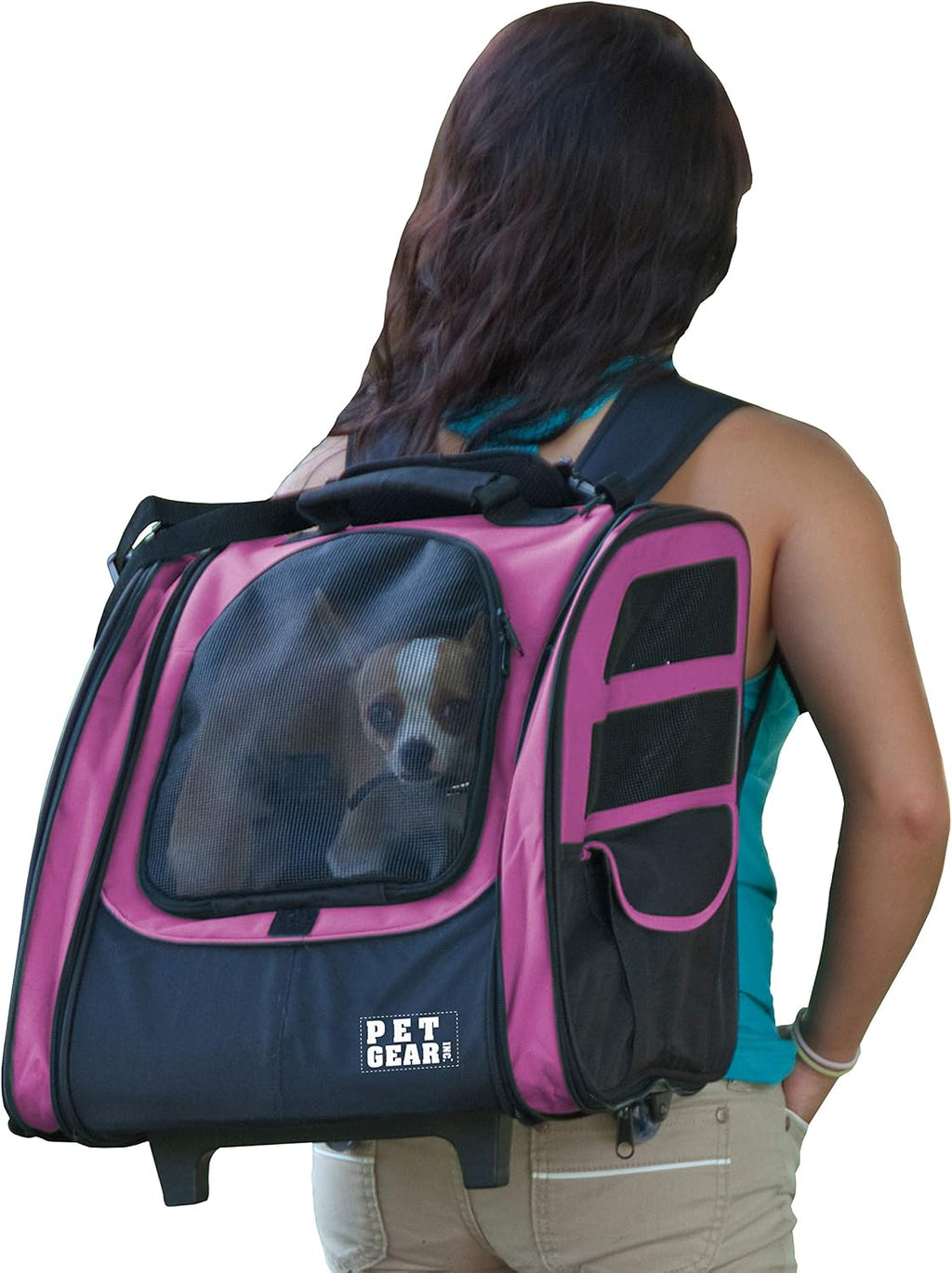 Pet Gear I-GO2 Roller Backpack, Large Traveler, Pink