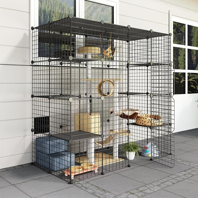 Oneluck Outdoor Cat House Cat Cages Enclosure - Image 2