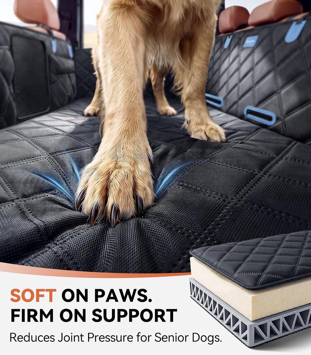 Rorhxia Hard Bottom Dog Car Seat Cover for Back Seat Extender, L