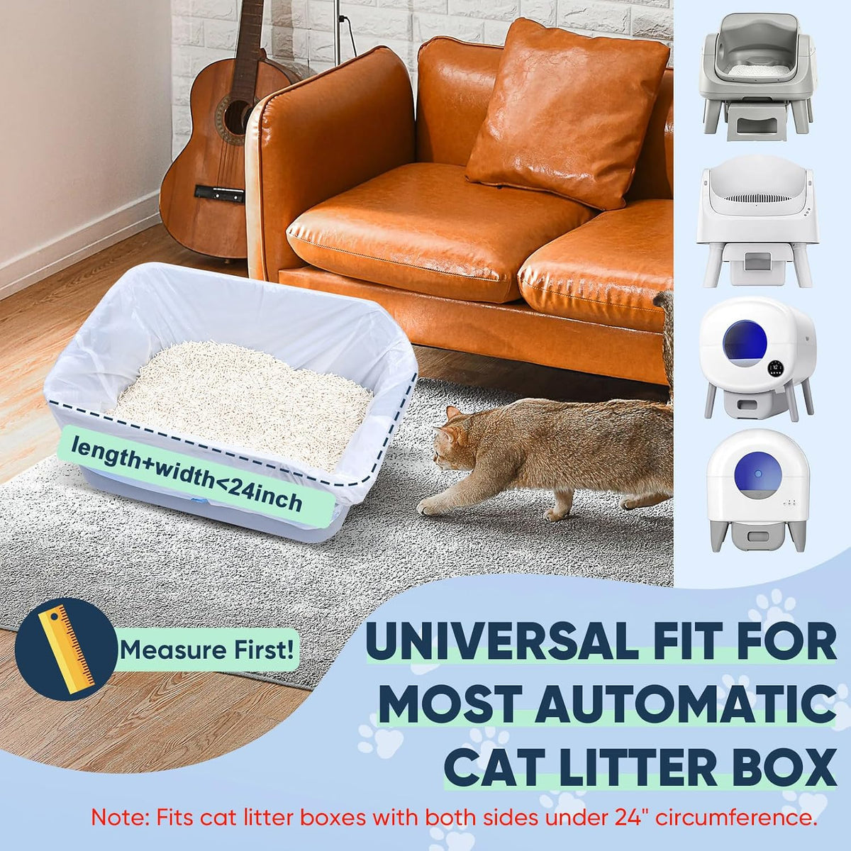 160 Count Cat Litter Box Liners Compatible with Cmg Fmo Fstg Litter Box
