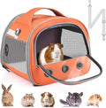 Bissap Guinea Pig Carrier Bag, Portable Small Animal Carrier Pouch for Hamster Chinchilla Rabbit Gerbil Hedgehog Sugar Glider Outgoing Travel Carrying Case -Orange