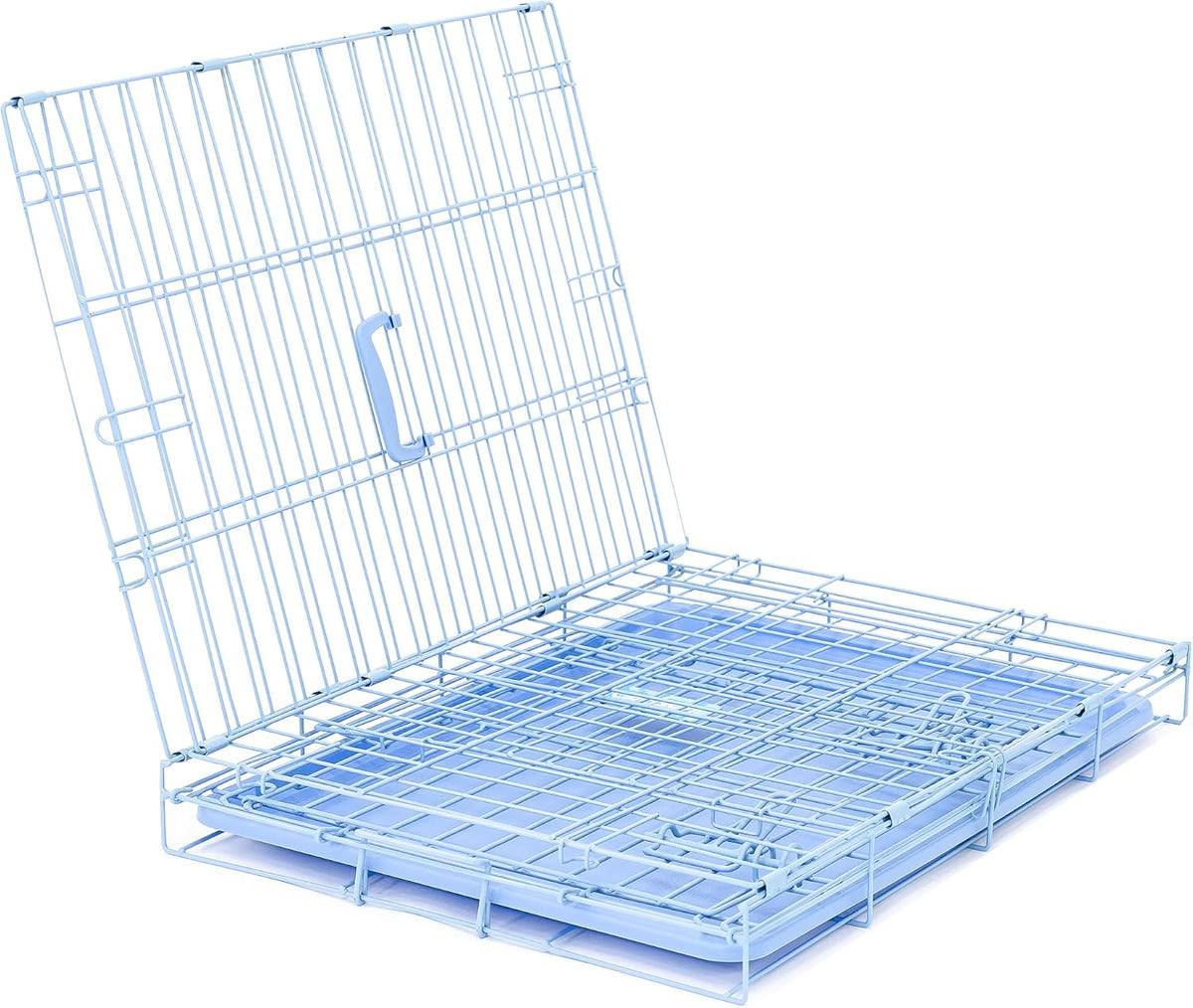 Carlson Pet Products Carlson Compact and Secure Deluxe Blue Metal Dog Crate, Blue