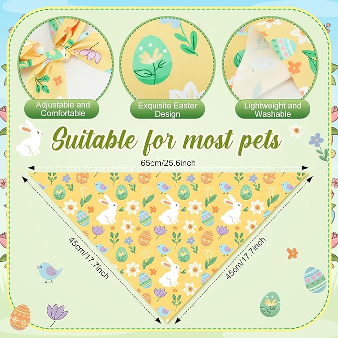 Weewooday 50 Pcs Easter Dog Bandanas Bulk - Image 3