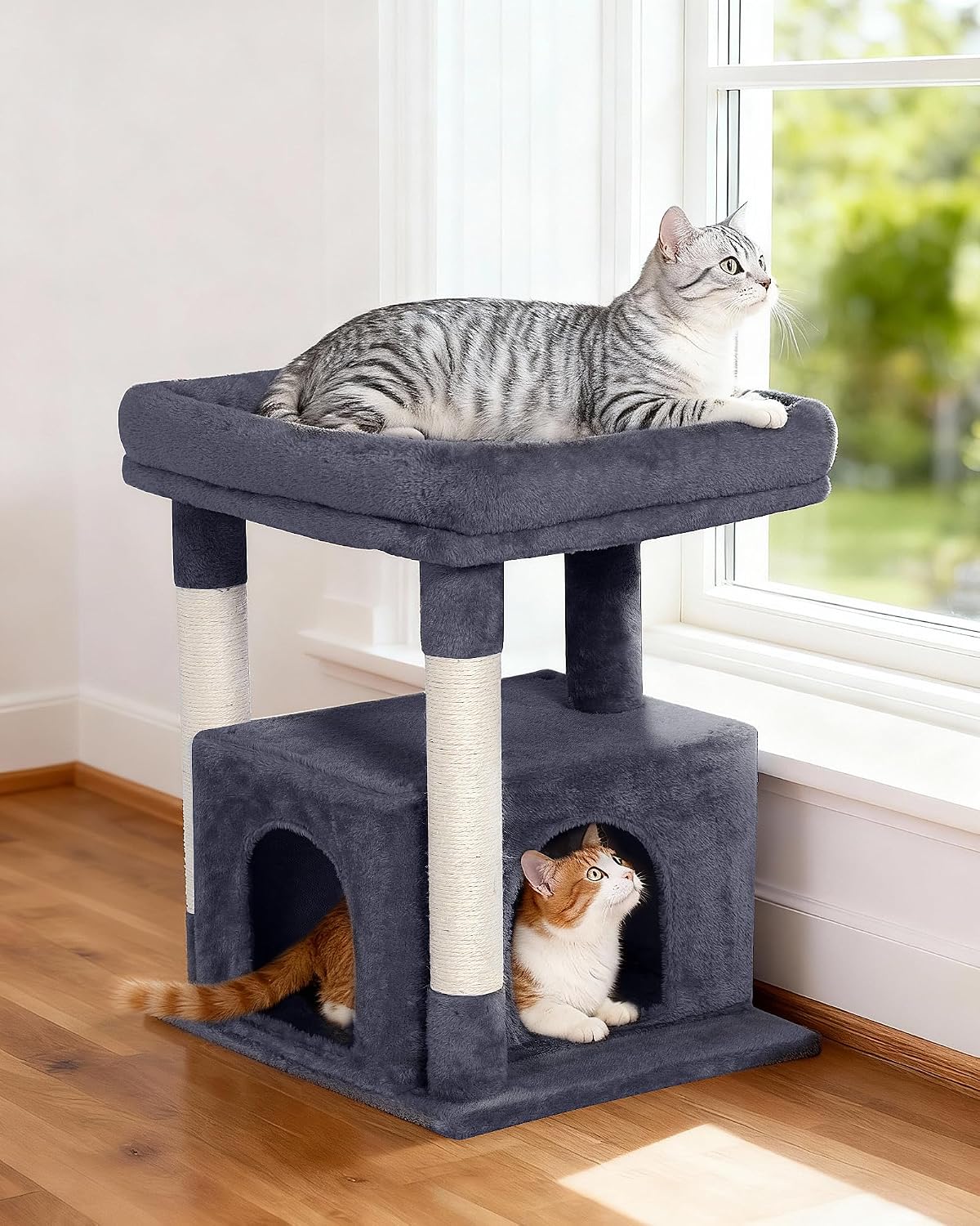 23.6" Cat Tree for Large Cat, 19 * 15.8 in Large Perch, Dark Gray