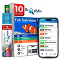 Digital Aquarium Water Test Kit, App-Enabled 10-in-1 Fish Tank Test Kit for Freshwater & Saltwater, Aquarium Test Strips for Fish Tanks, Reef, pH, Ammonia, Nitrate, Nitrite, GH, KH, Chlorine
