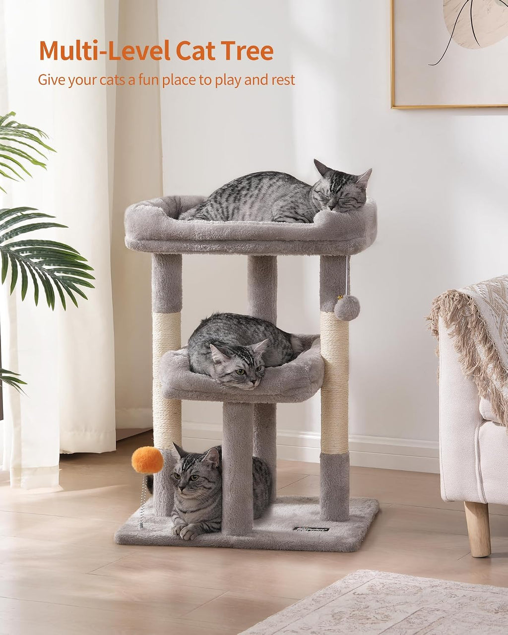 Small Cat Tree, Cat Tower for Indoor Cats, Anti-tip Kit,Kittens
