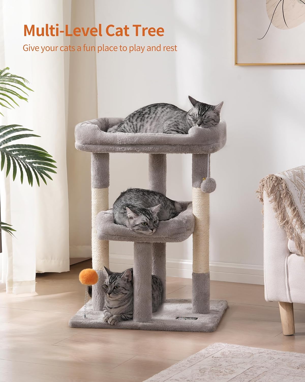 Small Cat Tree, Cat Tower for Indoor Cats, Anti-tip Kit,Kittens
