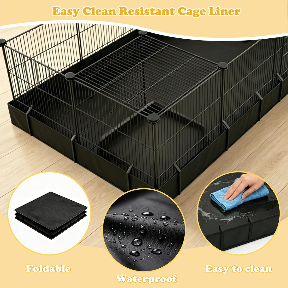 Xymoso DIY Guinea Pig Cages with Waterproof Mat,16 Panels Small Animal Cage