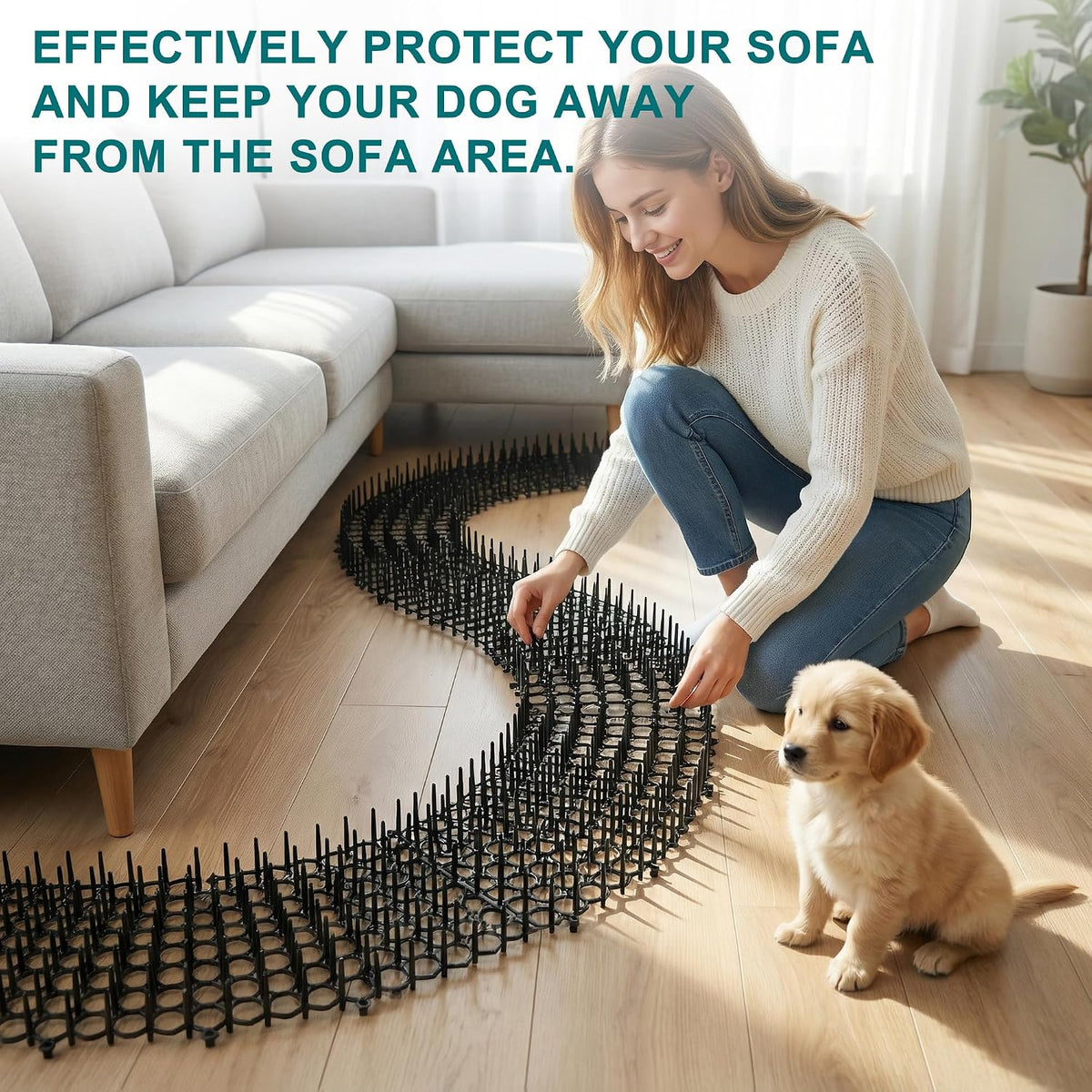 Small Scat Mats for Dogs - 10 Pack Weighted Couch Deterrent Spikes