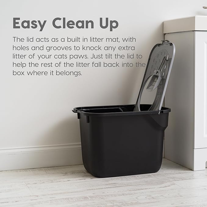 IRIS USA Cat Litter Box, Large Cat Box Enclosure, Top Entry - Image 3