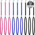 Boao 9 Pcs Pet Grooming Loop Adjustable Nylon Restraint, Black, Blue, Pink