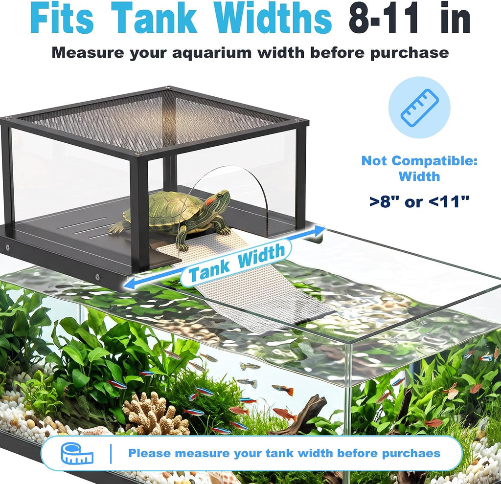 Turtle Basking Platform for Aquatic Turtles, 8–11 Inch, with Climbing Ramp
