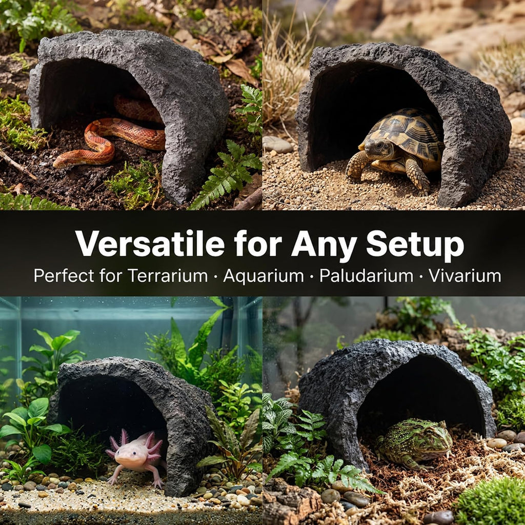 Extra Large Resin Rock Cave Hideout for Bearded Dragon, Tortoise