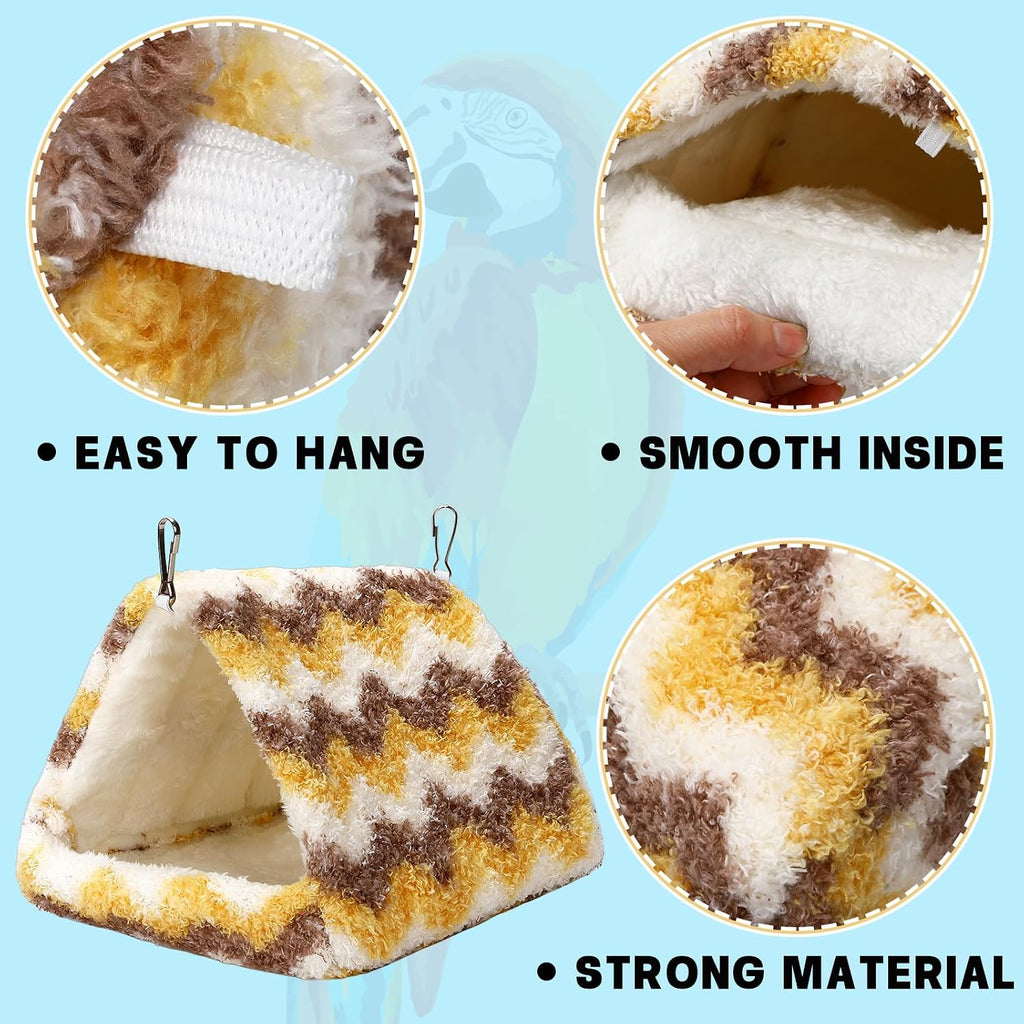 PETKNOWS 2 Pack Bird Nest House, Hanging Hammock Fluffy Parrots Bird Bed
