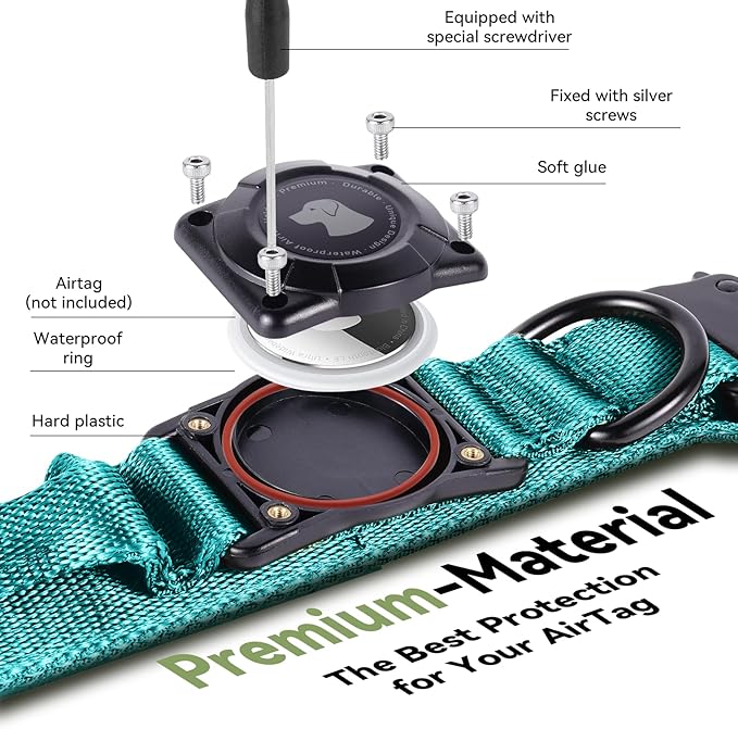 2025 Upgrade Waterproof AirTag Dog Collar, Military Tactical Dog Collar - Image 3