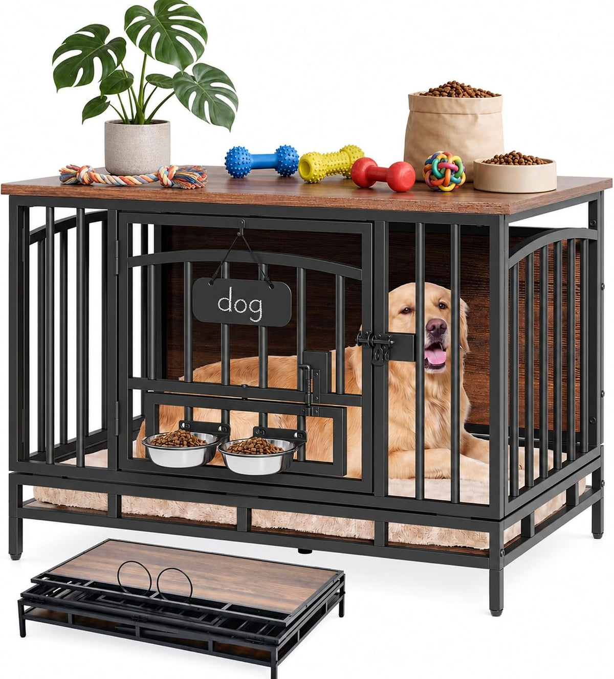 YITAHOME 31.5" Heavy Duty Foldable Dog Crate Furniture for Small Dogs