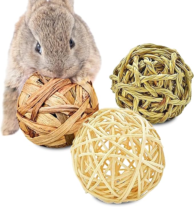 SunGrow Assorted Rabbit Chew Balls, Teething Activity Toy - Image 2