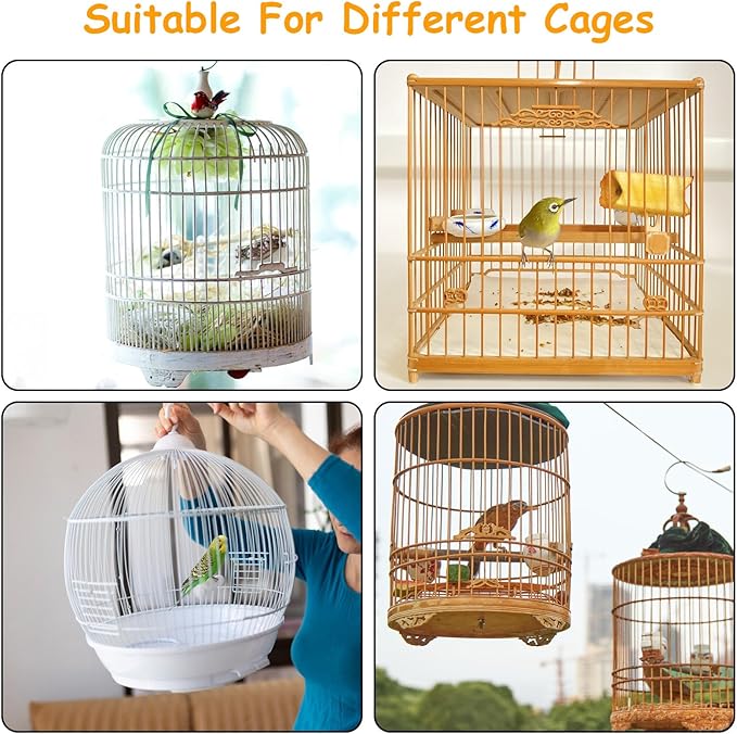 Bird Cage Seed Catcher, Adjustable White Bird Cage Net Birdcage Cover Skirt - Image 4