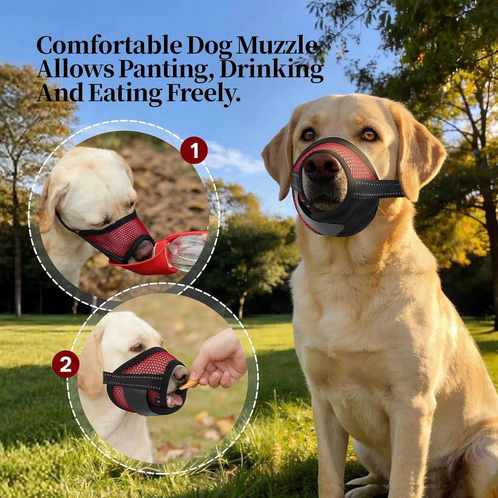 2 Pack Dog Muzzle, Soft Mesh Muzzles for Dogs Anti Biting Barking