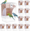 Glikceil 12 Pcs No Mess Bird Feeder Automatic Bird Parrot Feeder for Cage