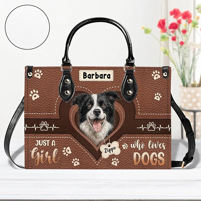 Personalized Pet Mom Leather Handbag – Custom Name Dog Cat Photo Purse - Image 7
