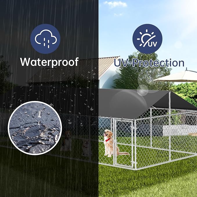 236"x 118" Outdoor Dog Enclosure Heavy Duty Dog Kennel House Mesh Dog Big Cage - Image 6