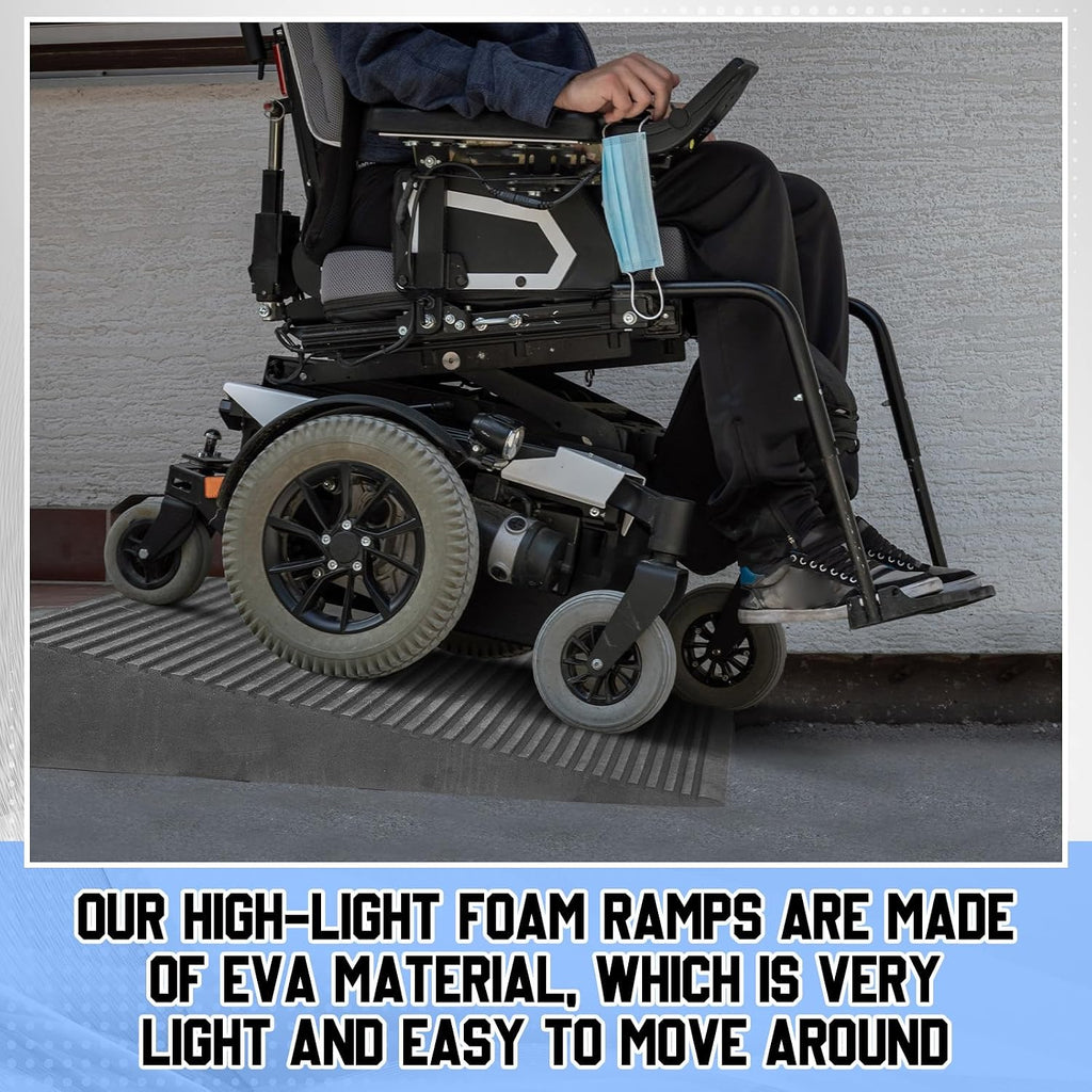 EVA Foam Threshold Ramp for Wheelchair, Black, 36" L X 18" w X 3" h