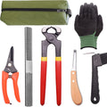 Farrier Tool Kits - 8 inch Professional Farriers Hoof Nipper Cutter Handle Knife Mini Rasp Hoof File Goat Pig Equine Metal Shears（7 Piece）