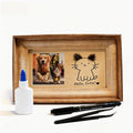 Pet DIY Frame with Hair Paste kit-DIY Memorial Keepsake for Cats and Dogs. Ideal Home Decoration and Gift. Pet Fur Keepsake kit with Customization Tool, Wooden Photo Print Frame. (Small)