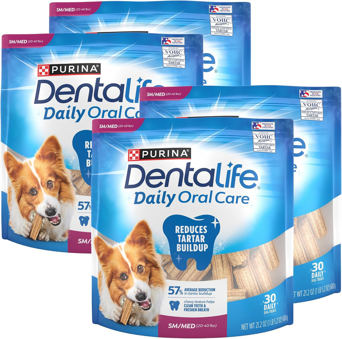 Dentalife Purina Daily Oral Care Dental Dog Treats, Small/Medium, 120 ct