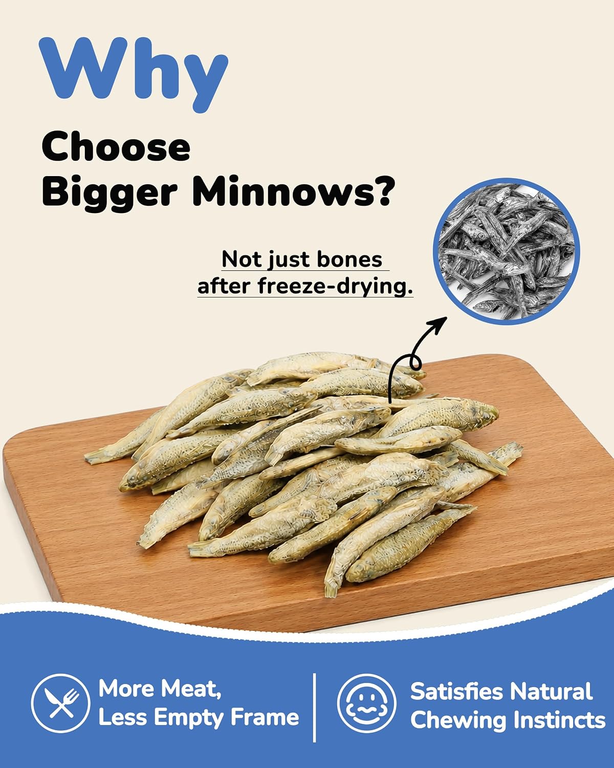 PAWUP Freeze Dried Minnows Dog Treats – 100% Single Ingredient