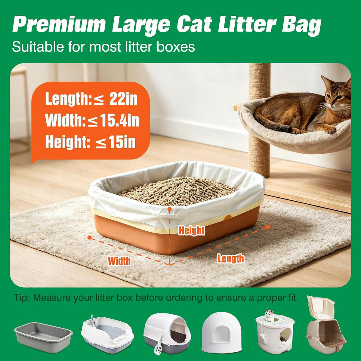 ADDPETS Sifting Litter Box Liners 14 Count,Precision Holes,Quick Clean