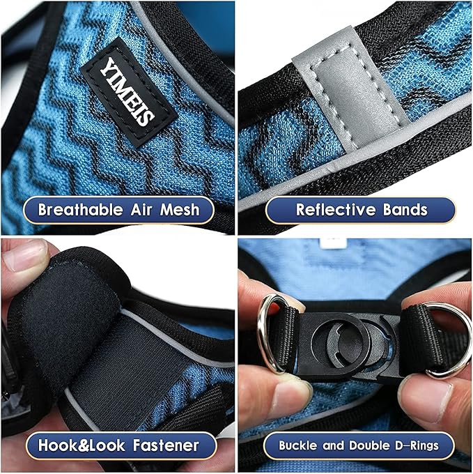 YIMEIS Dog Harness and Leash Set, No Pull Soft Mesh Pet Harness, Reflective - Image 3