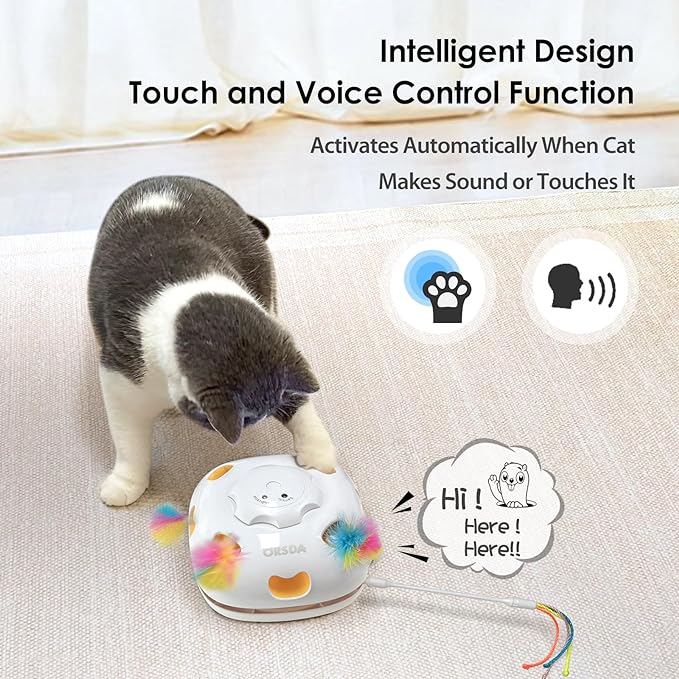 ORSDA Cat Toys for Indoor Cats 4 in 1 Interactive Automatic Cat Toys for Bored - Image 5