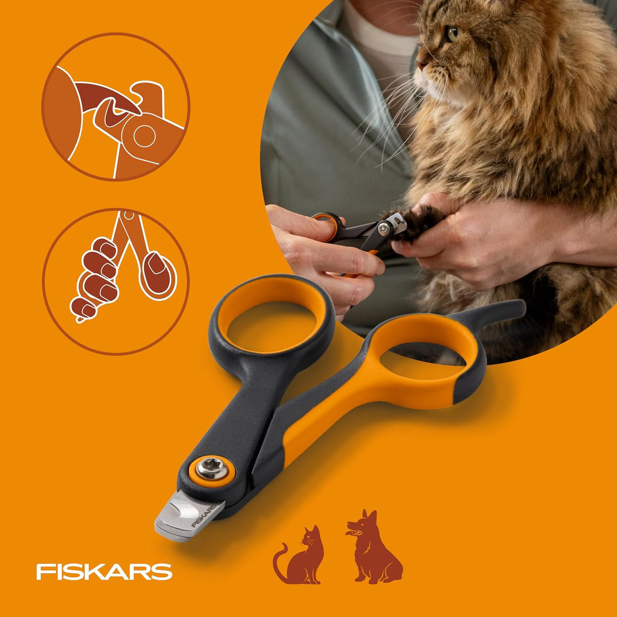 Fiskars Pet Small Nail Clippers, Cat and Dog Trimmers for Grooming, 4.25"