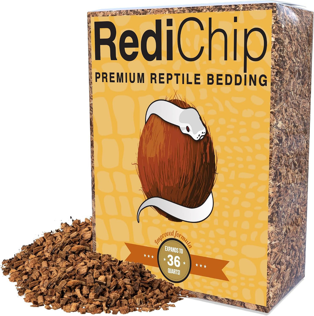 RediChip Reptile Bedding Loose Medium Coconut Chip Substrate 6 Quart Coco Husk Mulch for Snake and Gecko Habitat, Ball Python Terrarium, Lizard and Turtle Tanks, Tortoise Enclosure