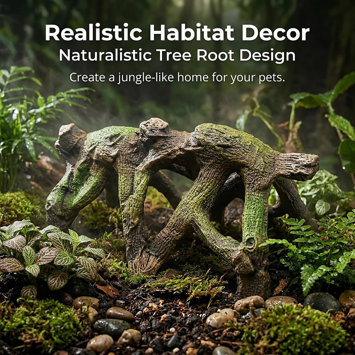 relaqcc Aquarium Decor Reptile Hideout Hollow Tree Trunk Ornament for Betta