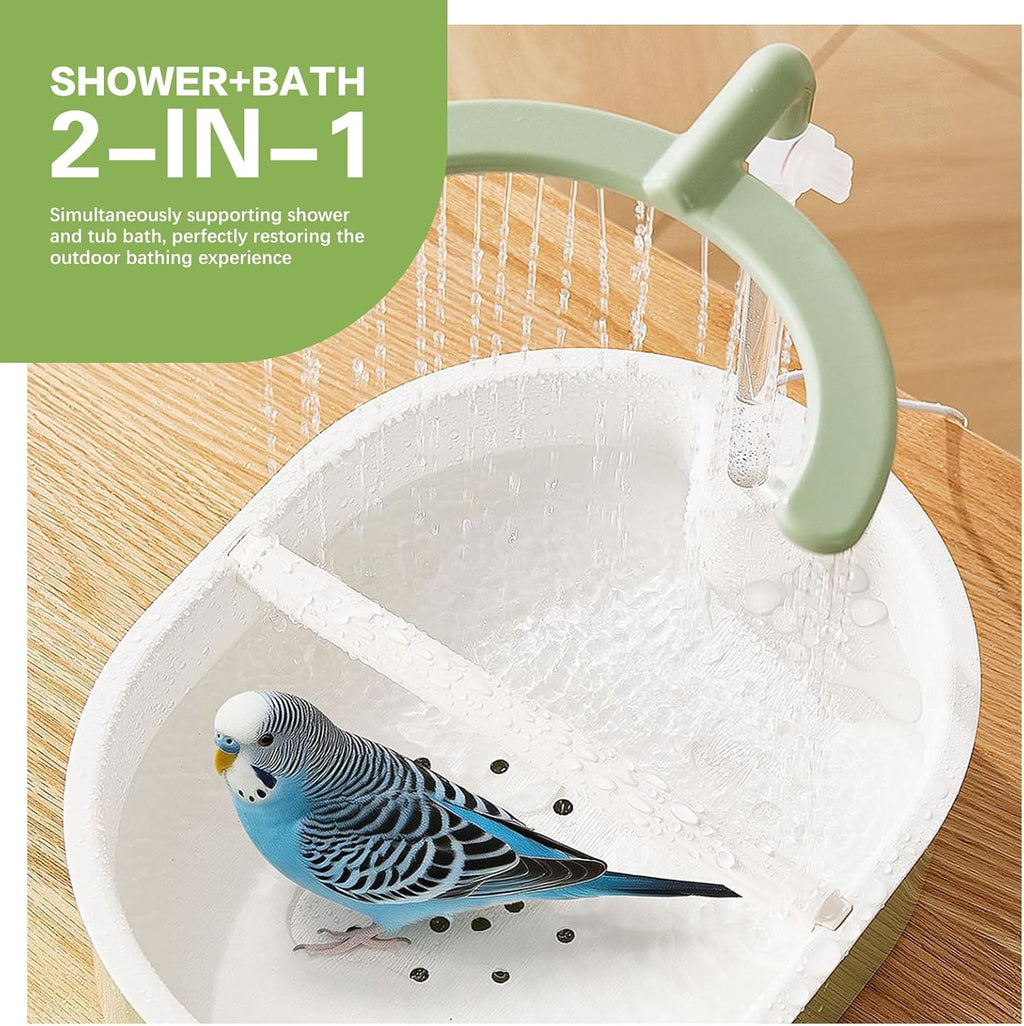 Automatic Parakeet Bird Bath with Pump,Bird Shower Fountain Indoor(UShape)