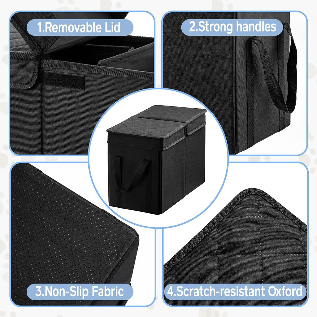 Dog Car Seat Extender with Seat Cover, Front & Back Seat Extender with Storage, Car Organizer for Large Dogs up to 120lbs